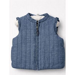 Tea Collection Blue Chambray quilted vest 18-24 months